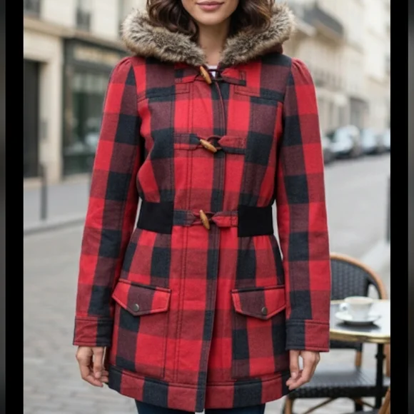 Roxy Y2K Vintage Red And Black Jacket Coat Size XL Fits Large - Picture 1 of 14